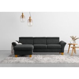 Home affaire Ecksofa, wahlweise mit Bett mit klappbaren Rollen, Kasten und Kopfverstellung