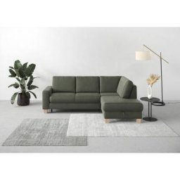 Home affaire Ecksofa Summer, mit Ottomane, wahlweise mit Bettfunktion und Bettkasten, Cord-Bezug
