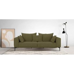 Guido Maria Kretschmer Home&Living 3-Sitzer BENTE, mit schwarzen Metallfüßen