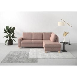 Home affaire Ecksofa Summer, mit Ottomane, wahlweise mit Bettfunktion und Bettkasten, Cord-Bezug