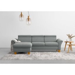 Home affaire Ecksofa, wahlweise mit Bett mit klappbaren Rollen, Kasten und Kopfverstellung