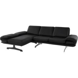 DOMO collection Ecksofa New York, wahlweise mit Arm- und Rückenfunktion, mit Kufenfüßen aus Metall