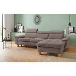 exxpo - sofa fashion Ecksofa, Kopfteilverstellung, wahlweise mit Bettfunktion und Bettkasten