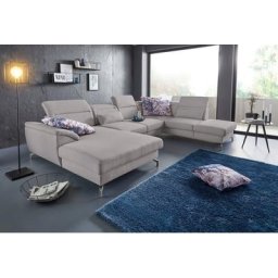 sit&more Wohnlandschaft, 12 cm Fußhöhe, Sitztiefenverstellung, wahlweise in 2 Fußfarben