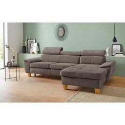 exxpo - sofa fashion Ecksofa, Kopfteilverstellung, wahlweise mit Bettfunktion und Bettkasten