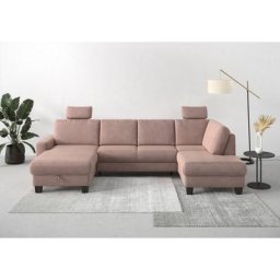 Home affaire Wohnlandschaft Summer, mit oder ohne Bettfunktion und Bettkasten, wengefarbene Holzfüße