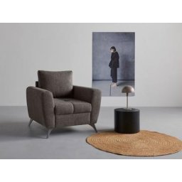 andas Sessel Lörby, auch mit Aqua clean-Bezug, feine Steppung im Sitzbereich, lose Kissen