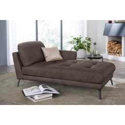 W.SCHILLIG Chaiselongue softy, mit dekorativer Heftung im Sitz, Füße schwarz pulverbeschichtet