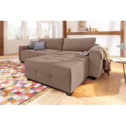 Home affaire Ecksofa Bella, wahlweise mit Bettfunktion und Bettkasten, Steppung im Sitzbereich