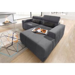 DOMO collection Ecksofa Brandon, Mit Kopfteilverstellung, auch in Leder