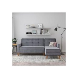 Dorel Home Ecksofa Lilly, mit Bett-Funktion, Recamiere beidseitig montierbar, Sitzhöhe 43 cm