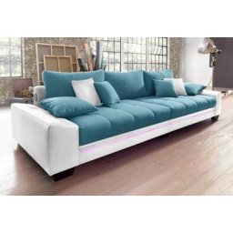 Nova Via Big-Sofa Nikita, wahlweise mit Kaltschaum (140kg Belastung/Sitz) und Bluetooth-Sound