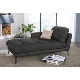 W.SCHILLIG Chaiselongue softy, mit dekorativer Heftung im Sitz, Füße schwarz pulverbeschichtet