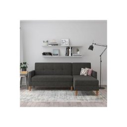 Dorel Home Ecksofa Lilly, mit Bett-Funktion, Recamiere beidseitig montierbar, Sitzhöhe 43 cm