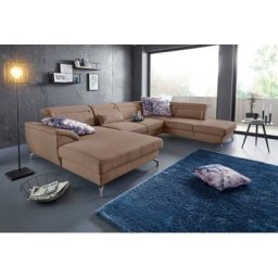 sit&more Wohnlandschaft, 12 cm Fußhöhe, Sitztiefenverstellung, wahlweise in 2 Fußfarben
