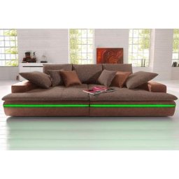 Mr. Couch Big-Sofa Haiti, wahlweise mit Kaltschaum (140kg Belastung/Sitz) und RGB-Beleuchtung