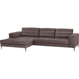 TRENDMANUFAKTUR Ecksofa Arabella, mit extra breiter Recamiere und hohem Sitzkomfort, Füße aus Metall