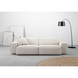 andas Big-Sofa Glimminge, besondere Kedernähte, auch in Breitcord + Easy care-Bezug, Zierkissen