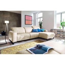 Home affaire Ecksofa Juist, mit Kopfteilverstellung und schwarzen Metallkufen