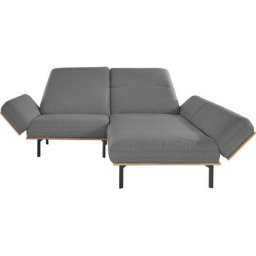 INOSIGN Ecksofa Linny, Arm- und Rückenfunktion und Holzkranz in Wildeiche, kleine Ausführung