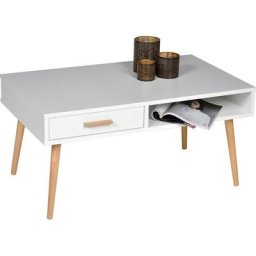 PRO Line Couchtisch, mit Schublade und Ablagefach, Gestell Massivholz Buche, rechteckig