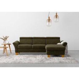 Home affaire Ecksofa, wahlweise mit Bett mit klappbaren Rollen, Kasten und Kopfverstellung