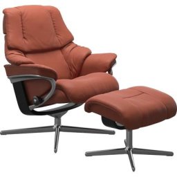 Stressless® Fußhocker Reno, mit Cross Base, Größe S, M & L, Holzakzent Schwarz