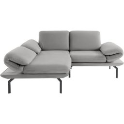 DOMO collection Ecksofa New York, wahlweise mit Arm- und Rückenfunktion, mit Winkelfuß aus Metall