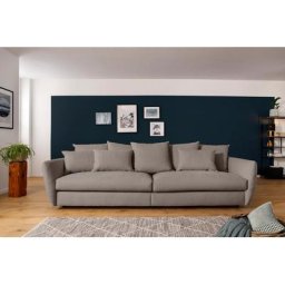 Home affaire 3,5-Sitzer Douville, inkl. 5 Rücken-und 3 Zierkissen mit schwarze Kunststoff Füße