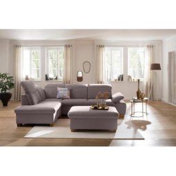 Home affaire Ecksofa Maven, mit Ottomane, Kopfteil- und Armlehn-Verstellung, Federkern