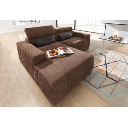 DOMO collection Ecksofa Brandon, Mit Kopfteilverstellung, auch in Leder