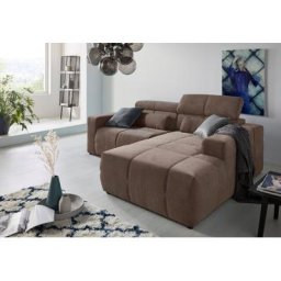 DOMO collection Ecksofa Brandon, Mit Kopfteilverstellung, auch in Leder