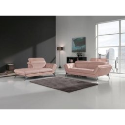 Egoitaliano Polstergarnitur Sueli, (Set), bestehend aus Sofa und Recamiere, Kopfteilverstellung, Bezug Leder