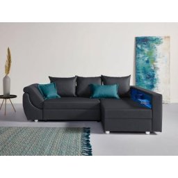 INOSIGN Ecksofa Zoja, wahlweise mit RGB-/LED-Beleuchtung im Regal, incl. 2 Zierkissen