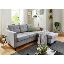 ATLANTIC home collection 3-Sitzer, Ecksofa, frei im Raum stellbar und Recamiere beidseitig montierbar