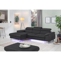 COTTA Polstergarnitur Komaris, (Set), Set: bestehend aus Ecksofa und Hocker, Kopfteilverstellung