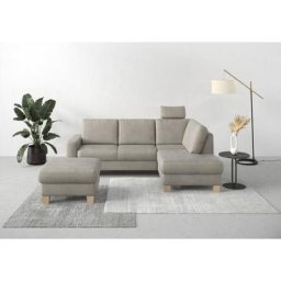 Home affaire Ecksofa Summer, mit Ottomane, wahlweise mit Bettfunktion und Bettkasten, Cord-Bezug