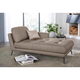 W.SCHILLIG Chaiselongue softy, mit dekorativer Heftung im Sitz, Füße schwarz pulverbeschichtet