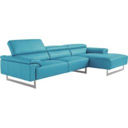 Egoitaliano Ecksofa Malika, mit Recamiere, inkl. Kopfteilverstellung und chromfarbenen Metallfüßen