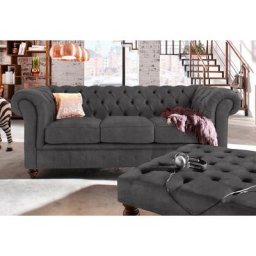 Home affaire Chesterfield-Sofa Chesterfield, mit Knopfheftung, auch in Leder