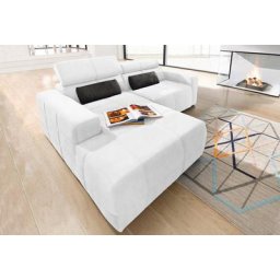 DOMO collection Ecksofa Brandon, Mit Kopfteilverstellung, auch in Leder