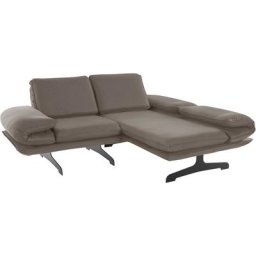 DOMO collection Ecksofa New York, wahlweise mit Arm- und Rückenfunktion, mit Kufenfüßen aus Metall