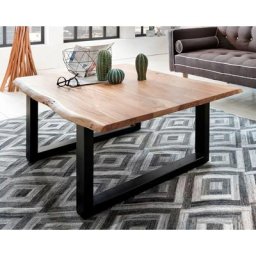SIT Couchtisch, mit schwarzem Kufengestell, quadratisch