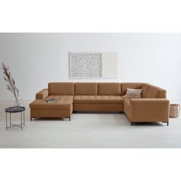 OTTO products Wohnlandschaft Grazzo, hochwertige Stoffe aus recyceltem Material, Steppung im Sitzbereich