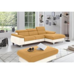 COTTA Polstergarnitur Komaris, (Set), Set: bestehend aus Ecksofa und Hocker, Kopfteilverstellung