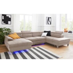 COTTA Wohnlandschaft Komaris, inklusive Kopfteilverstellung, wahlweise mit Bettfunktion und RGB-LED