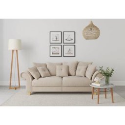 Home affaire Big-Sofa Queenie Megasofa, 2 Teile, mit weichem Sitzkomfort und zeitlosem Design, viele kuschelige Kissen