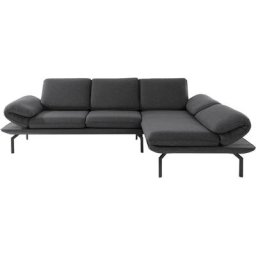 DOMO collection Ecksofa New York, wahlweise mit Arm- und Rückenfunktion, mit Winkelfuß aus Metall