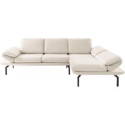 DOMO collection Ecksofa New York, wahlweise mit Arm- und Rückenfunktion, mit Winkelfuß aus Metall