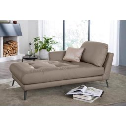 W.SCHILLIG Chaiselongue softy, mit dekorativer Heftung im Sitz, Füße schwarz pulverbeschichtet